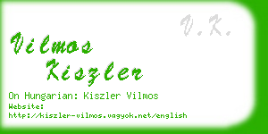 vilmos kiszler business card